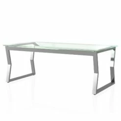 Lindria Coffee Table with Tempered Glass Top - miBasics Chrome -Coffee Tables Elegant store unnamed file 3505
