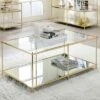 Lindenham Glass Top Coffee Table - miBasics Champagne