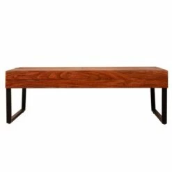 Rectangular Wooden Industrial Coffee Table with Metal Sled Base Brown/Black The Urban Port - The Urban Port -Coffee Tables Elegant store unnamed file 3531