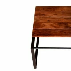 Rectangular Wooden Industrial Coffee Table with Metal Sled Base Brown/Black The Urban Port - The Urban Port -Coffee Tables Elegant store unnamed file 3533