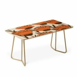 Alisa Galitsyna Red Hand Drawn Poppies Coffee Table - Deny Designs Orange/gold -Coffee Tables Elegant store unnamed file 3544