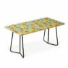 Ninola Design Countryside Sunflowers Summer Blue Coffee Table - Deny Designs Blue/gold