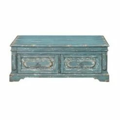 Sylvania 2 Drawers Lift Top Castered Cocktail Table Blue - Treasure Trove Accents