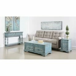 Sylvania 2 Drawers Lift Top Castered Cocktail Table Blue - Treasure Trove Accents -Coffee Tables Elegant store unnamed file 3585
