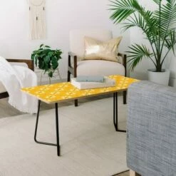 Gale Switzer Daisy Stitch Yellow Coffee Table - Deny Designs Yellow/black -Coffee Tables Elegant store unnamed file 3592