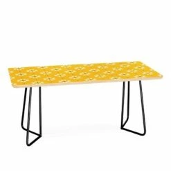 Gale Switzer Daisy Stitch Yellow Coffee Table - Deny Designs Yellow/black -Coffee Tables Elegant store unnamed file 3593