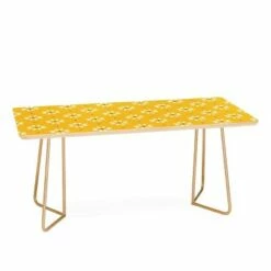 Gale Switzer Daisy Stitch Yellow Coffee Table - Deny Designs Yellow/black -Coffee Tables Elegant store unnamed file 3594