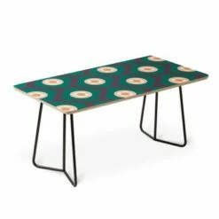 Beshka Kueser Shapes As Flowers Purple Coffee Table - Deny Designs Green/gold