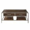 Modern 2 Drawer Coffee Table Brown/Silver - HomeFare -Coffee Tables Elegant store unnamed file 3608