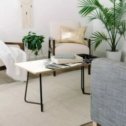 Anita's & Bella's Artwork Palm Leaves Bw Vibes Coffee Table - Deny Designs Black/black -Coffee Tables Elegant store unnamed file 3614