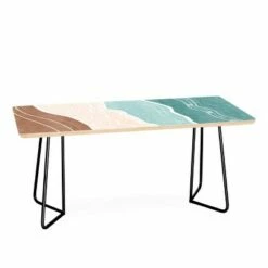 Marta Barragan Camarasa Modern Beach Abstract Coffee Table - Deny Designs Green/gold -Coffee Tables Elegant store unnamed file 3620