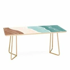 Marta Barragan Camarasa Modern Beach Abstract Coffee Table - Deny Designs Green/gold -Coffee Tables Elegant store unnamed file 3621