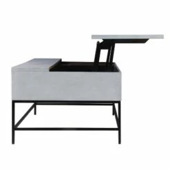 46" Lift Top Storage Mango Wood Coffee Table with Tubular Metal Base White/Black - The Urban Port -Coffee Tables Elegant store unnamed file 3644