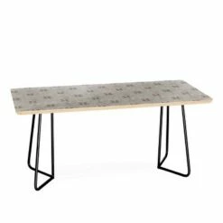 Little Arrow Design Co Mud Cloth Cross Stone Rust Coffee Table - Deny Designs Black -Coffee Tables Elegant store unnamed file 3675