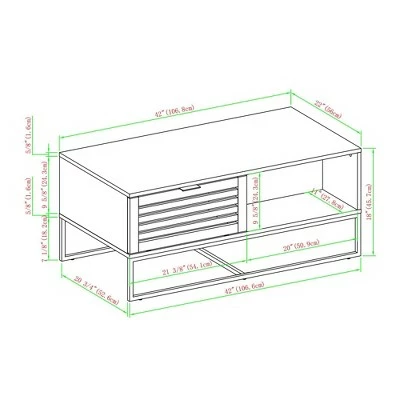 42" Visconti Boho Slat Door Coffee Table - Saracina Home Dark Walnut 8 42" Visconti Boho Slat Door Coffee Table - Saracina Home Dark Walnut - Image 6