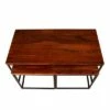 3pc Solid Wood Coffee Table Set with Grain Details and Metal Frame Brown - The Urban Port -Coffee Tables Elegant store unnamed file 3683