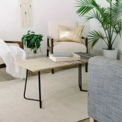 Alisa Galitsyna Vertical Lines Coffee Table - Deny Designs Black