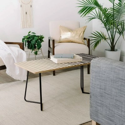 Alisa Galitsyna Vertical Lines Coffee Table - Deny Designs Black 3 Alisa Galitsyna Vertical Lines Coffee Table - Deny Designs Black