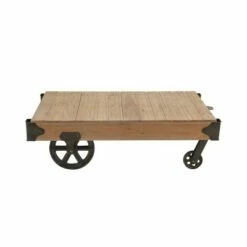 Olivia & May Industrial Wood Rectangle Coffee Table Brown - Olivia & May -Coffee Tables Elegant store unnamed file 3705