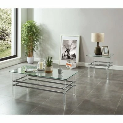 Kritzy Glass Top Coffee Table Chrome - miBasics 4 Kritzy Glass Top Coffee Table Chrome - miBasics - Image 2