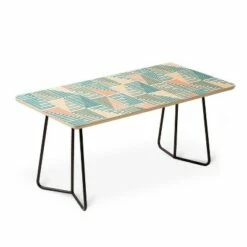Wagner Campelo Facoidal Coffee Table - Deny Designs Blue/gold
