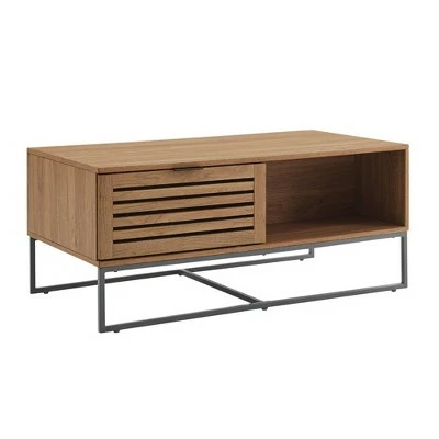 42" Visconti Boho Slat Door Coffee Table - Saracina Home Dark Walnut 11 42" Visconti Boho Slat Door Coffee Table - Saracina Home Dark Walnut - Image 9