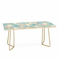 Wagner Campelo Facoidal Coffee Table - Deny Designs Blue/gold -Coffee Tables Elegant store unnamed file 3713