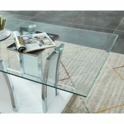 Tegan Glass Top Coffee Table Glossy White/Chrome - miBasics -Coffee Tables Elegant store unnamed file 3726