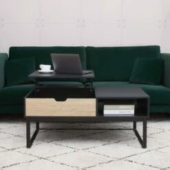 Bryson Two-Tone Lift Top with Storage Coffee Table Black - Teamson Home