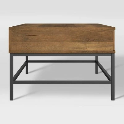 Fort Worth Wood Grain Finish Lift Top Coffee Table Brown - CorLiving 6 Fort Worth Wood Grain Finish Lift Top Coffee Table Brown - CorLiving - Image 4