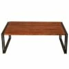 48" Wooden Top Industrial Coffee Table with Metal Sled Base Brown/Black - The Urban Port -Coffee Tables Elegant store unnamed file 3761