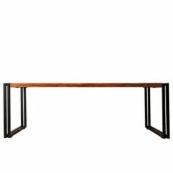 48" Wooden Top Industrial Coffee Table with Metal Sled Base Brown/Black - The Urban Port -Coffee Tables Elegant store unnamed file 3766