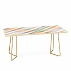 Ninola Design Countryside Gingham Picnic Diagonal Coffee Table - Deny Designs Green/gold -Coffee Tables Elegant store unnamed file 3817