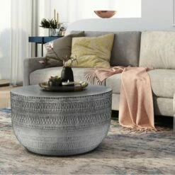 Jean Metal Coffee Table Antique Silver - WyndenHall