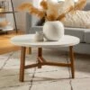 30" Modern Round Y Leg Coffee Table - Saracina Home Faux White Marble/light Oak -Coffee Tables Elegant store unnamed file 3890