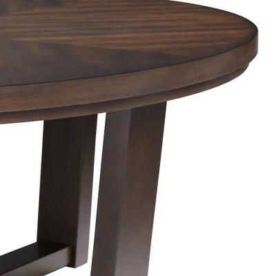 Elm Lane Farmhouse Modern Wood Round Coffee Table 40" Wide Dark Brown Crossed for Spaces Living Room Home House Home House Office 5 Elm Lane Farmhouse Modern Wood Round Coffee Table 40" Wide Dark Brown Crossed for Spaces Living Room Home House Home House Office - Image 3