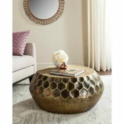 Coffee Table Antique Brass - Safavieh