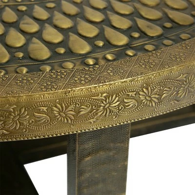 Cohutta Boho Handcrafted Embossed Coffee Table Gold - Christopher Knight Home 8 Cohutta Boho Handcrafted Embossed Coffee Table Gold - Christopher Knight Home - Image 6
