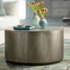 Crestview Collection Industrial Distressed Pewter Round Coffee Table 31" Wide Gray Oak Wood Tabletop for Living Room Bedroom House -Coffee Tables Elegant store unnamed file 4018