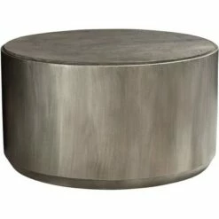 Crestview Collection Industrial Distressed Pewter Round Coffee Table 31" Wide Gray Oak Wood Tabletop for Living Room Bedroom House -Coffee Tables Elegant store unnamed file 4021