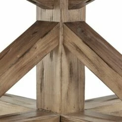 Sierra Round Farmhouse Pedestal Base Wood Cocktail Table Vintage Wood - Inspire Q -Coffee Tables Elegant store unnamed file 4053