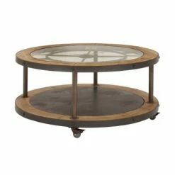 Olivia & May Industrial Wood Coffee Table Light Brown - Olivia & May -Coffee Tables Elegant store unnamed file 4057