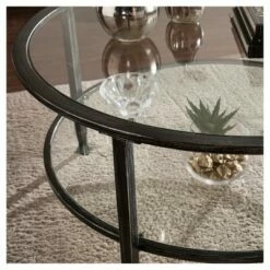 Jamel Round Cocktail Table - Aiden Lane Silver -Coffee Tables Elegant store unnamed file 4063