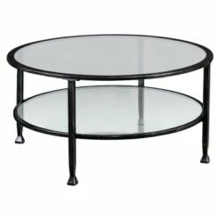 Jamel Round Cocktail Table - Aiden Lane Silver -Coffee Tables Elegant store unnamed file 4069