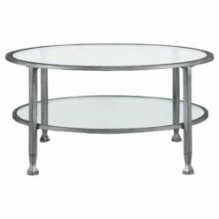 Jamel Round Cocktail Table - Aiden Lane Silver -Coffee Tables Elegant store unnamed file 4071