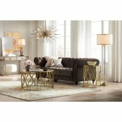 55 Downing Street Fara 35 1/2" Wide Gold Leaf Round Coffee Table 10 55 Downing Street Fara 35 1/2" Wide Gold Leaf Round Coffee Table -Coffee Tables Elegant store unnamed file 4088