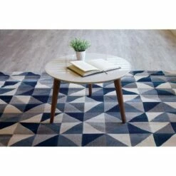 23.62" Moore Round Mid - High Coffee Table Off-White - Manhattan Comfort