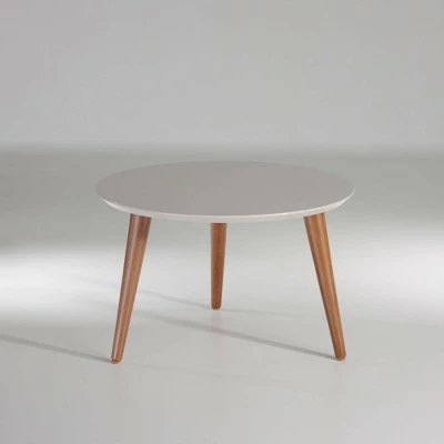 23.62" Moore Round Mid - High Coffee Table Off-White - Manhattan Comfort 5 23.62" Moore Round Mid - High Coffee Table Off-White - Manhattan Comfort - Image 3