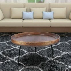 Wooden Coffee Table with Splayed Metal Legs Brown and Black - The Urban Port 15 Wooden Coffee Table with Splayed Metal Legs Brown and Black - The Urban Port -Coffee Tables Elegant store unnamed file 4105
