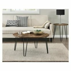 Heywood Retro Round Coffee Table Walnut - Room & Joy -Coffee Tables Elegant store unnamed file 4115